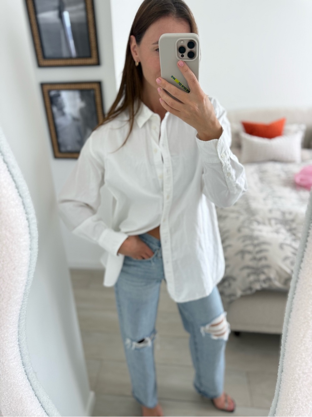 H&M White Collared Button-Down Shirt